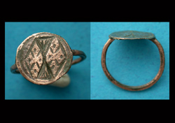Ring, Medieval, Child's, Good Luck intaglio, ca. 13th-16th Cent